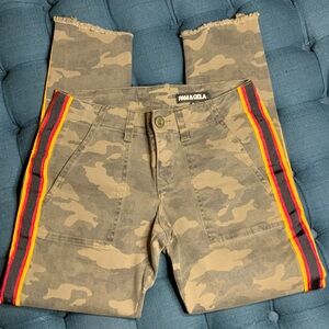 Pam & Gela Camouflage Pants with Red and Yellow Accents